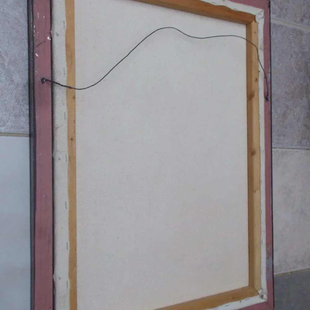 Vintage Mademoiselle Legran art on stretched canvas, framed & signed - Picture 8 of 8